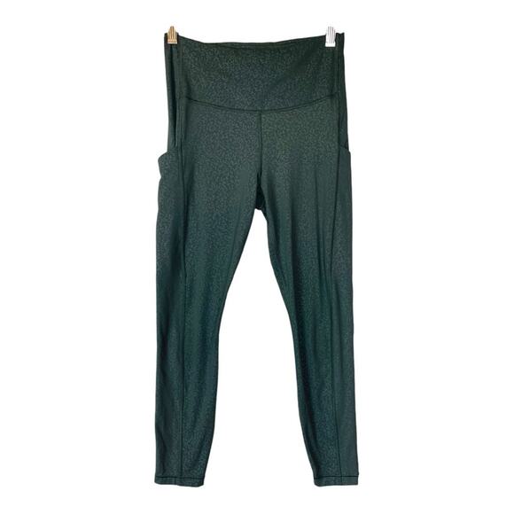 Athleta Pants - Athleta womens XS ultimate pocket tight green leopard leggings embossed gym lulu